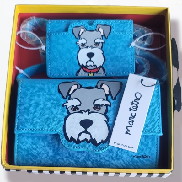Marc Tetro Handbags - Schnauzer Cross Body Purse & Card Holder Set By  Marc Tetro.
